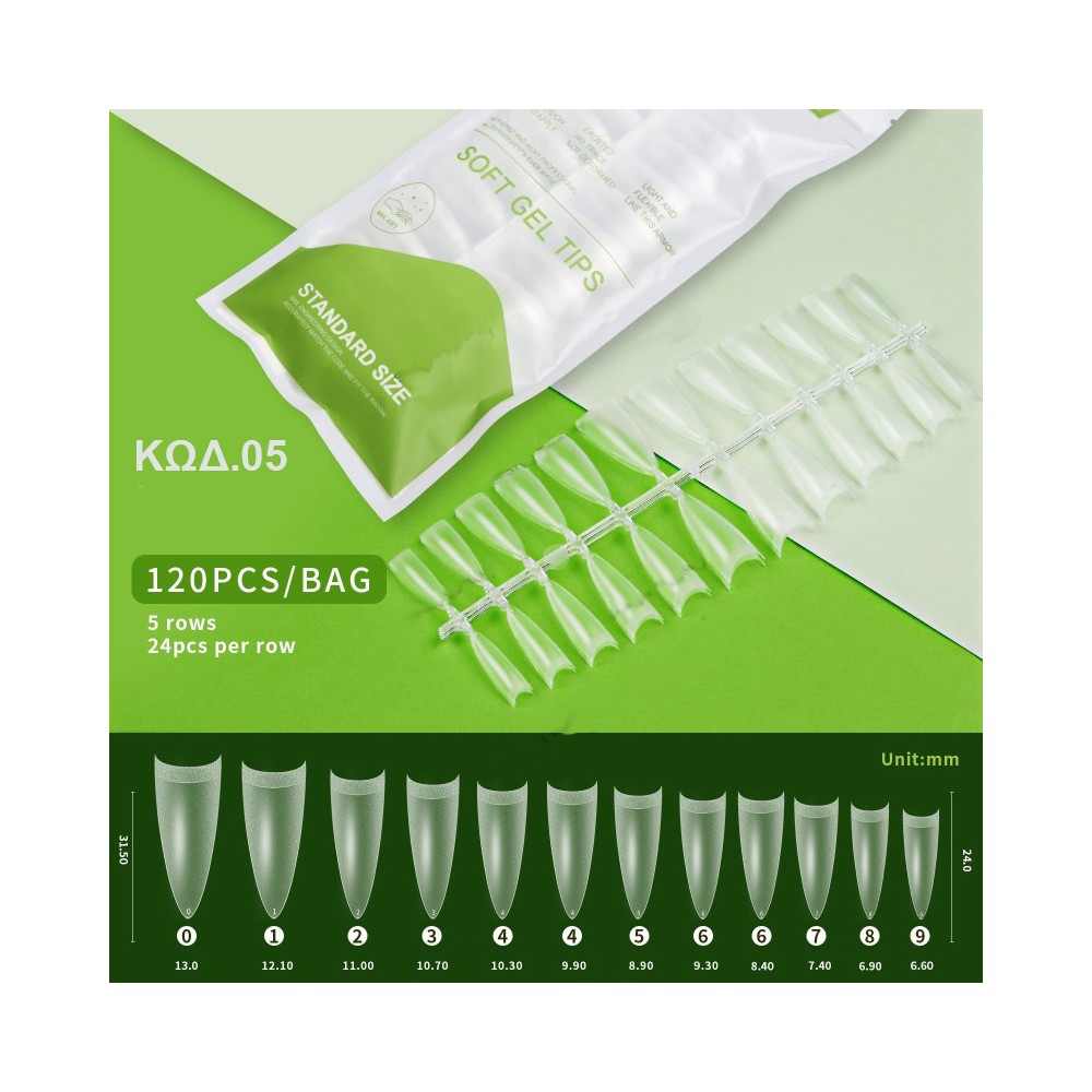 SOFT-GEL-TIPS-no5 Soft gel tips 120τεμ no5 - Image 1