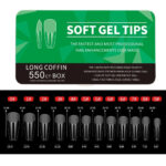 Soft gel tips Long Coffin 550τεμ