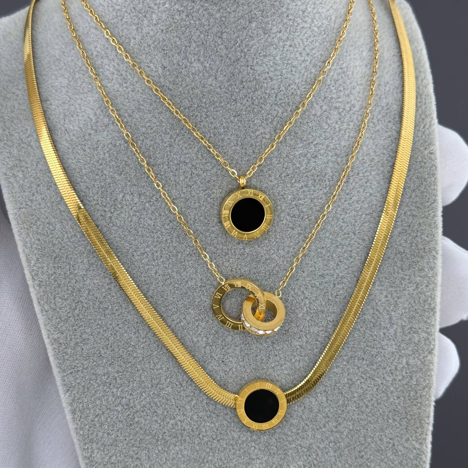 NIGRUM-A-NECKLACE-1-1 Χρυσό Κολιέ από ατσάλι Nigrum-A - Image 1