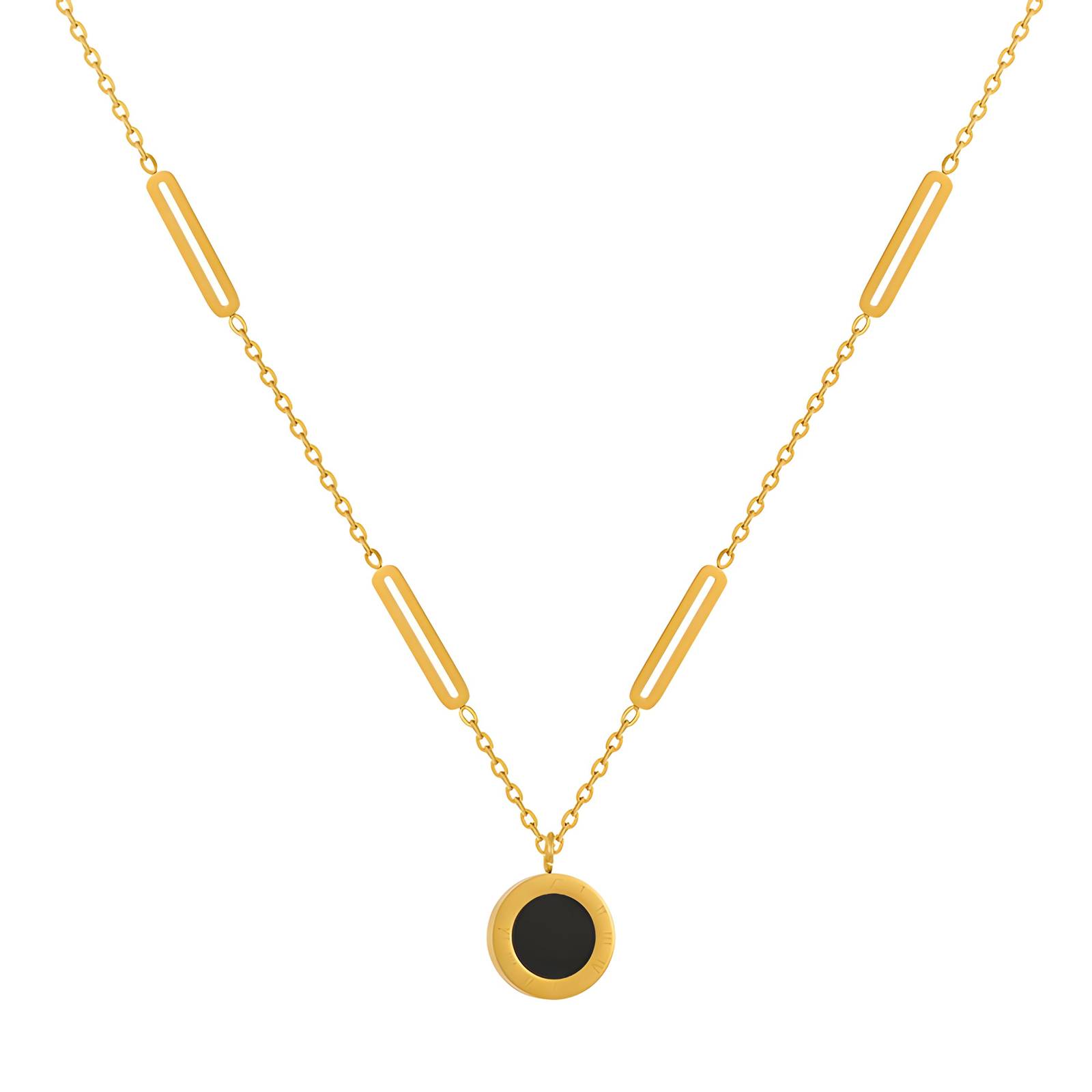 NIGRUM-C-NECKLACE Χρυσό Κολιέ από ατσάλι Nigrum-C - Image 1