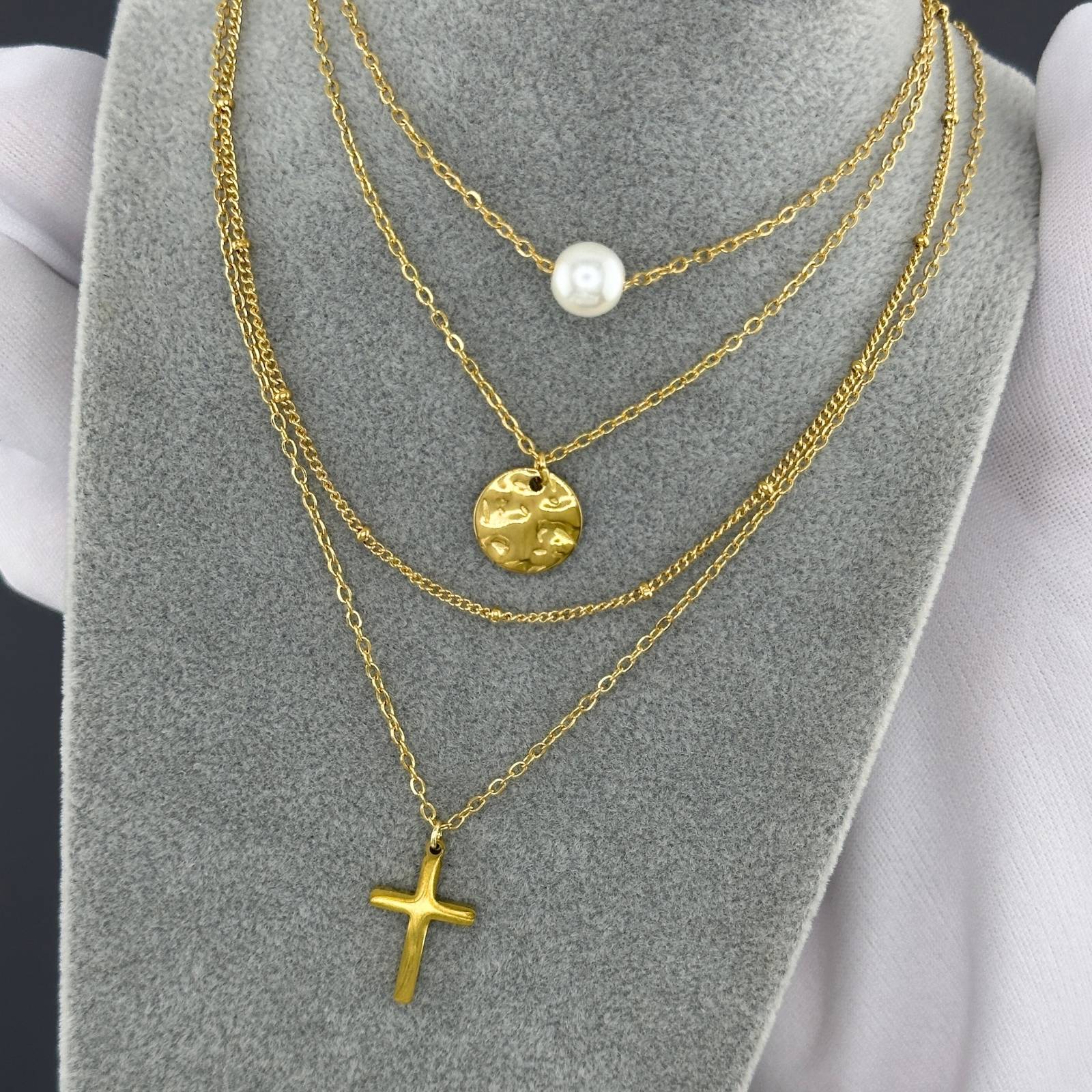 PERLITTO-NECKLACE- Βραχιόλι με πέρλες και επιχρυσωμένο στοιχείο Perlitto - Image 1