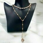 Διπλό χρυσό κολιέ με πέρλες Doublepearl - Image 2