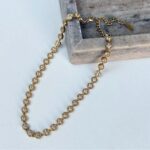 Ατσάλινο Χρυσό Κολιέ με Ζιργκόν Strassea